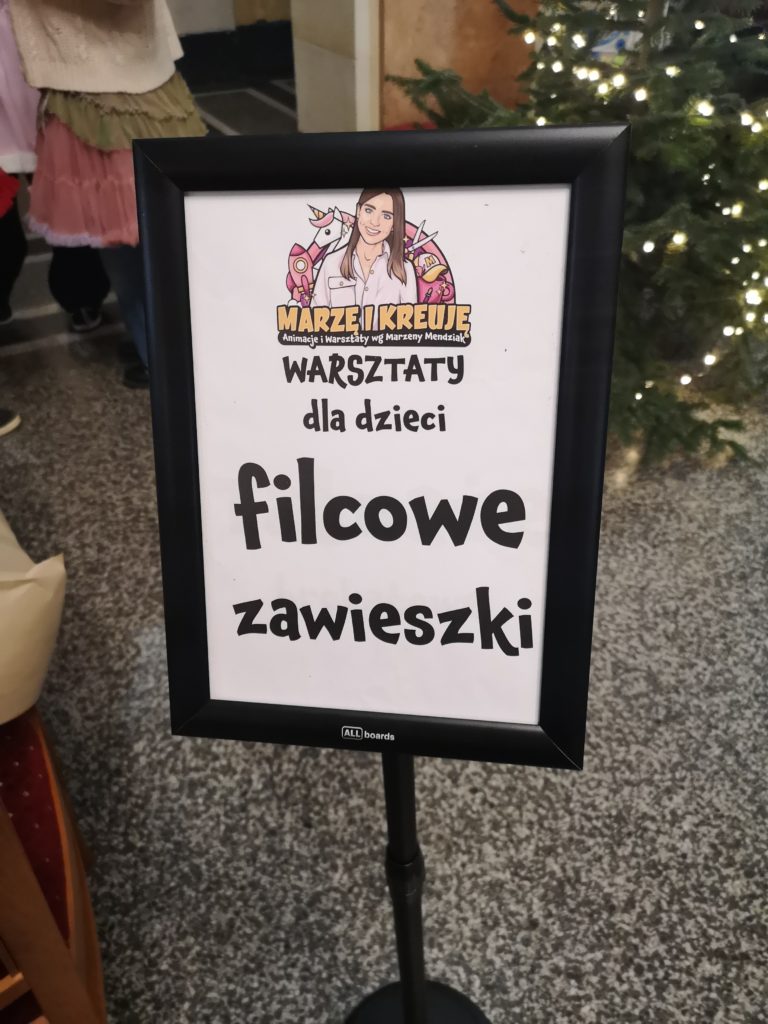 Tabliczka z atrakcją "Filcowe zawieszki"