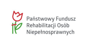 logo pefron z napisem "Państwowy Fundusz Rechabilitacji Osób Niepełnosprawnych"